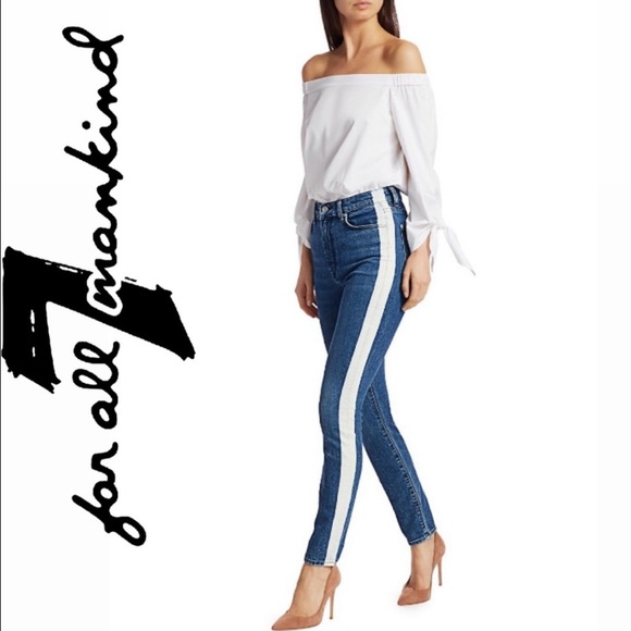 7 For All Mankind High-Rise Side Stripe Jeans 28 - Picture 2 of 15